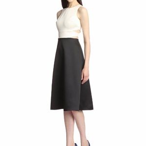Cynthia Rowley Black & White Colorblock Cutout Dress